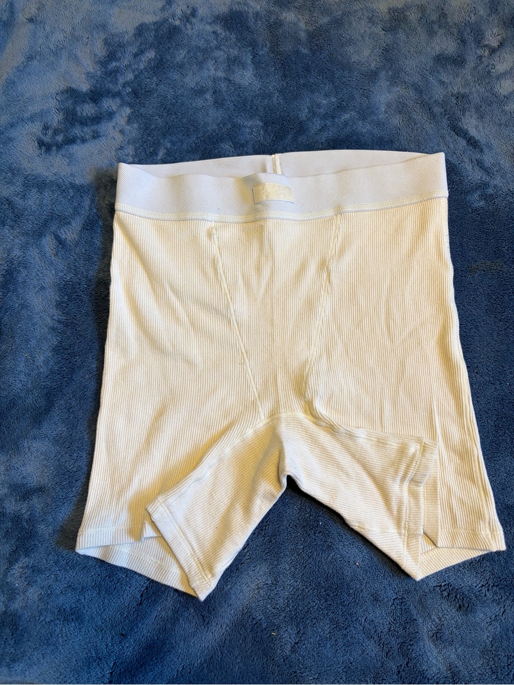 SKIMS Cream Ribbed High-Waist Seamless Boxer Briefs